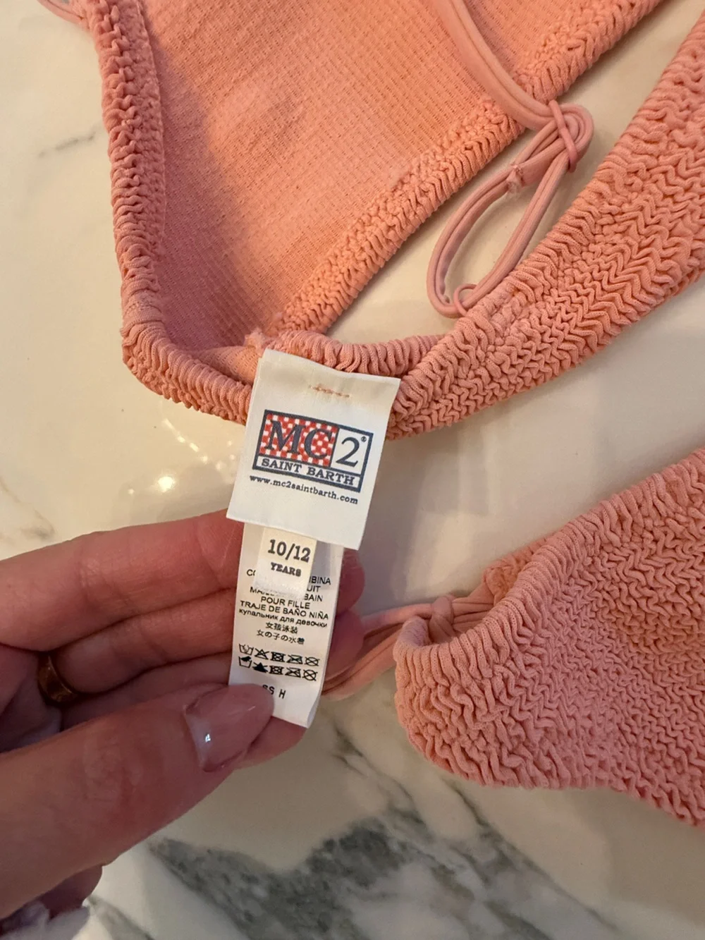 MC2 Saint Barth Coral Pink Textured Kids Bikini